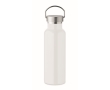 Recycled stainless steel bottle with handle on the lid, 500 ml colour white
