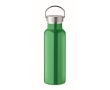 Recycled stainless steel bottle with handle on the lid, 500 ml colour green