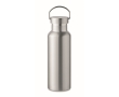 Recycled stainless steel bottle with handle on the lid, 500 ml colour matt silver