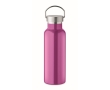 Recycled stainless steel bottle with handle on the lid, 500 ml colour fuchsia