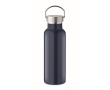 Recycled stainless steel bottle with handle on the lid, 500 ml colour navy-blue
