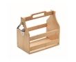 Bamboo beer crate with opener, enough space for 6 bottles colour wood