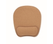 Ergonomic cork mouse pad with non-slip base colour beige