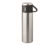 Leak-proof stainless steel bottle with cup as a lid, 420ml colour matt silver