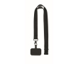 Polyester lanyard with safety clasp for mobile phone colour black