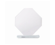 Octagonal glass trophy with matching rectangular base colour transparent