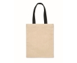 Cotton gift bag with short colored handles, 140 g/m2 colour black