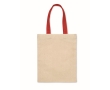 Cotton gift bag with short colored handles, 140 g/m2 colour red