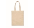 Cotton gift bag with short colored handles, 140 g/m2 colour beige