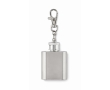 Keyring with small bottle, 28 ml capacity colour silver