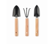 Set of 3 garden tools in RPET felt bag as promotional material colour black