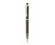 Recycled aluminium ballpoint pen with stylus and blue ink colour black