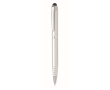 Recycled aluminium ballpoint pen with stylus and blue ink colour silver
