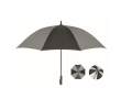 Reflective pongee umbrella with manual opening and handle 30'' colour black