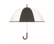 1 panel transparent umbrella with rubber handle, 23'' colour black
