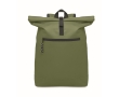 Polyester padded roll top laptop backpack, 15'' colour military green