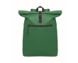 Polyester padded roll top laptop backpack, 15'' colour dark green