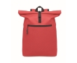 Polyester padded roll top laptop backpack, 15'' colour red