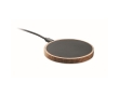 Round wireless charger made of acacia wood, 15W colour black