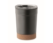 Travel mug made of steel with cork base, 300 ml colour black