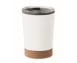 Travel mug made of steel with cork base, 300 ml colour white