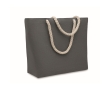 Bag with cord handles in natural tone, 220 g/m2 colour black