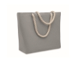 Bag with cord handles in natural tone, 220 g/m2 colour grey