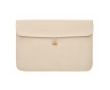 Cotton laptop sleeve with bamboo closure, 15\", 120 g/m2 colour beige