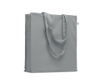 Eco-cotton tote bag with long handles and bottom gusset, 220 g/m2 colour grey