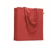 Eco-cotton tote bag with long handles and bottom gusset, 220 g/m2 colour red