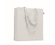 Eco-cotton tote bag with long handles and bottom gusset, 220 g/m2 colour white