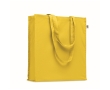 Eco-cotton tote bag with long handles and bottom gusset, 220 g/m2 colour yellow
