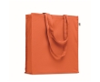 Eco-cotton tote bag with long handles and bottom gusset, 220 g/m2 colour orange