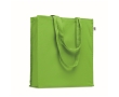 Eco-cotton tote bag with long handles and bottom gusset, 220 g/m2 colour lime