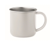 Recycled stainless steel mug with metallic rim, 300 ml colour white