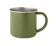 Recycled stainless steel mug with metallic rim, 300 ml colour dark green