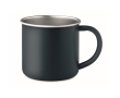 Recycled stainless steel mug with metallic rim, 300 ml colour navy-blue