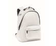 Faux leather laptop backpack with front pocket, 15'' colour white