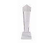 Geometric trophy with crystal base for company awards colour transparent
