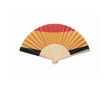 Bamboo fan with various European flag prints colour black