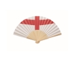 Bamboo fan with various European flag prints colour ivory
