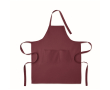 Apron, adjustable neck, front pockets, 240 g/m2 colour burgundy