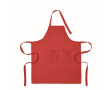 Apron, adjustable neck, front pockets, 240 g/m2 colour red