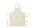 Apron, adjustable neck, front pockets, 240 g/m2 colour beige