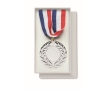 Medal made of iron in the 3 colors blue, white, and red colour matt silver