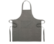 Recycled cotton kitchen apron with front pocket, 220 g/m2 colour black