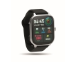 Touchscreen LCD smartwatch with silicone strap, iOS and Android colour silver