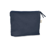 Wash bag made from recycled fabrics with matching zip colour blue