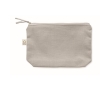 Wash bag made from recycled fabrics with matching zip colour grey