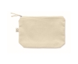 Wash bag made from recycled fabrics with matching zip colour beige